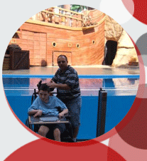 father and son at Sea World